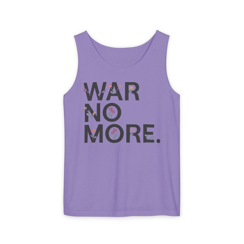 "War No More" Floral Unisex Garment-Dyed Tank Top