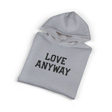 "Love Anyway" Black Embroidered Relaxed Hoodie