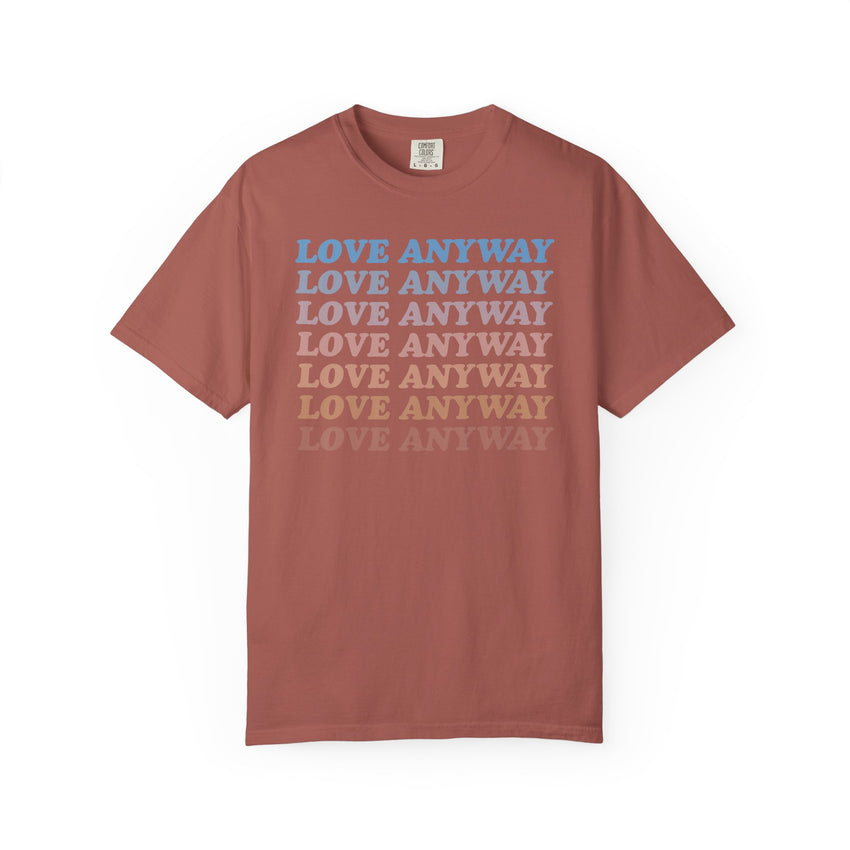 "Love Anyway" Vintage Waterfall Unisex Garment-Dyed T-shirt