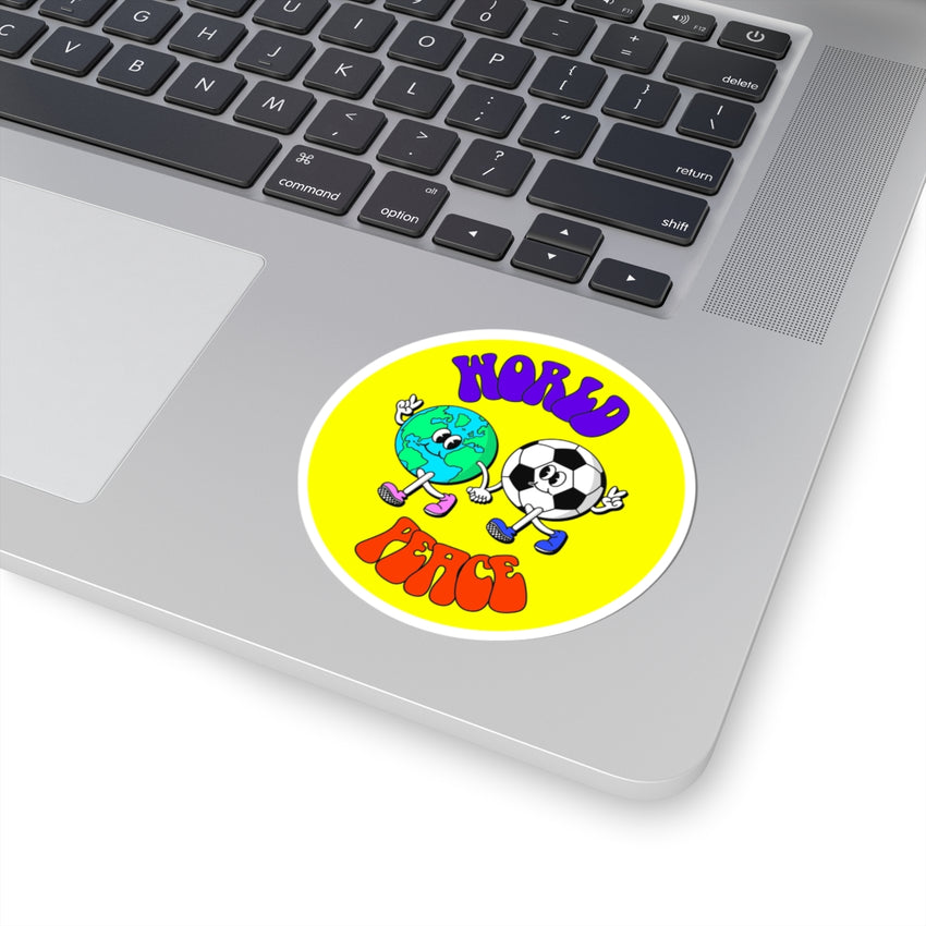 World Peace World and Soccer Ball Circle Kiss-Cut Stickers