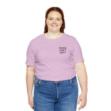 "Peace Can't Wait" Embroidered Unisex Jersey Short Sleeve Tee