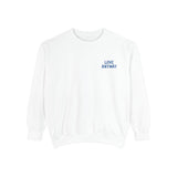 "Love Anyway" Royal Blue Embroidered Pocket Square Unisex Garment-Dyed Sweatshirt