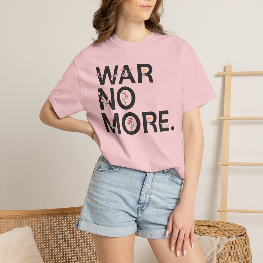 "War No More" Floral Unisex Garment-Dyed T-shirt