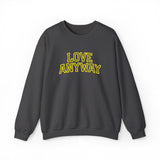 "Love Anyway"  Collegiate Gold Embroidered Unisex Crewneck Sweatshirt