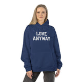 "Love Anyway" White Embroidered Relaxed Hoodie