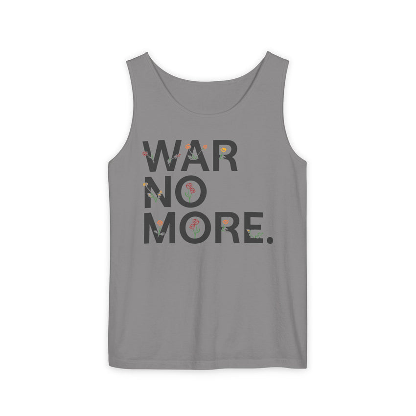 "War No More" Floral Unisex Garment-Dyed Tank Top