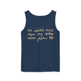 "Peace" Multi-Language Unisex Garment-Dyed Tank Top