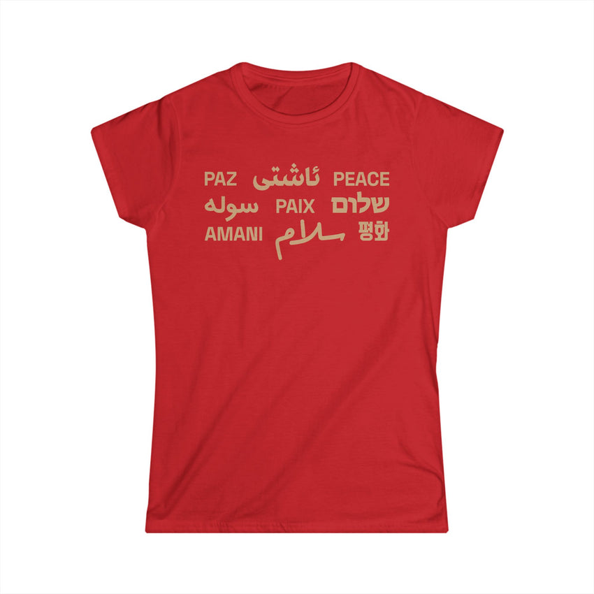"Peace" Multi-Language Women's Softstyle Tee