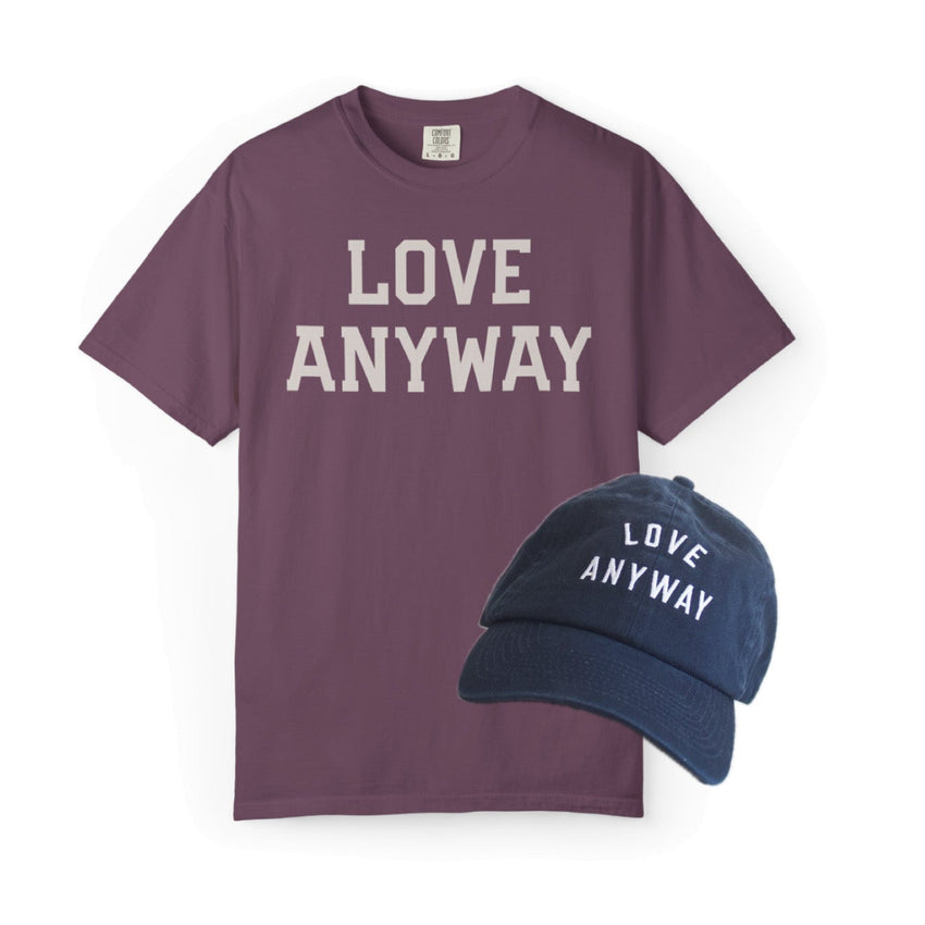 "Love Anyway" Navy Hat & Heavyweight Shirt Bundle
