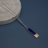 Lapis Lazuli and Silver Bar Necklace and Earring Bundle