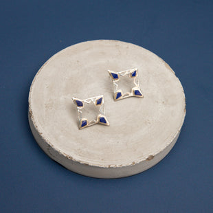 Lapis Lazuli Silver Star Earrings