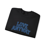 "Love Anyway"  Collegiate Royal Blue Embroidered Unisex Crewneck Sweatshirt