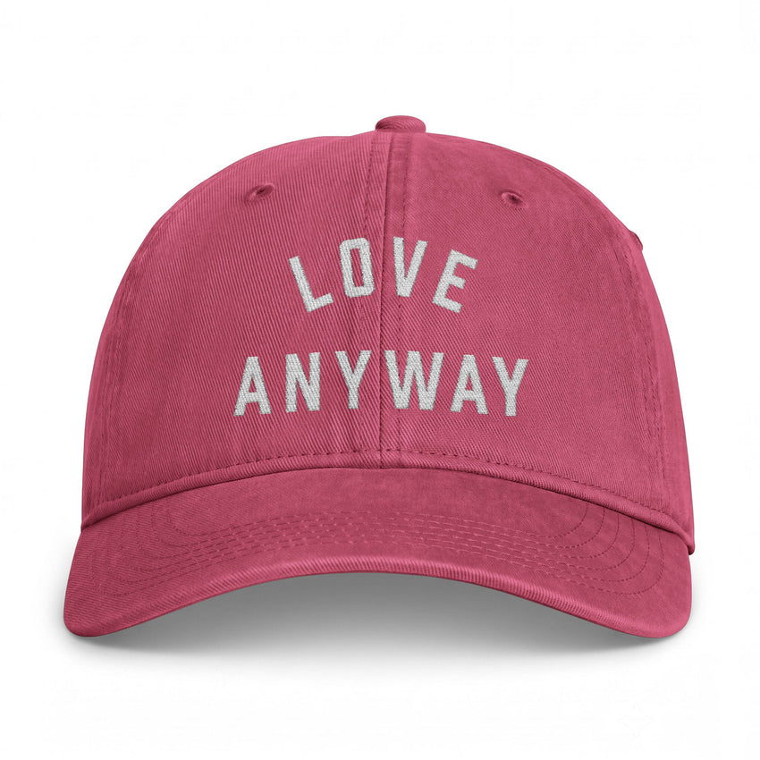 "Love Anyway" Embroidered Coastal Washed Cap