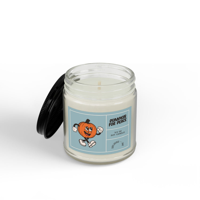 "Pumpkin for Peace" Scented Soy Candle with Black Lid