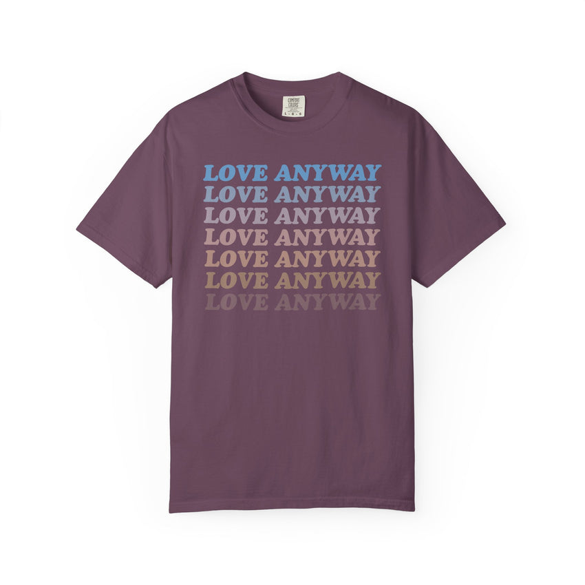 "Love Anyway" Vintage Waterfall Unisex Garment-Dyed T-shirt