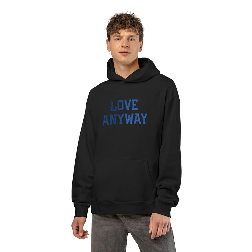 "Love Anyway" Royal Blue Embroidered Relaxed Hoodie