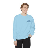 "Love Anyway" Royal Blue Embroidered Pocket Square Unisex Garment-Dyed Sweatshirt