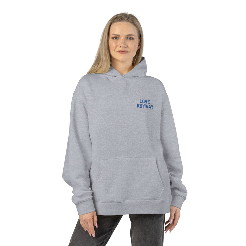 "Love Anyway" Royal Blue Embroidered Relaxed Hoodie
