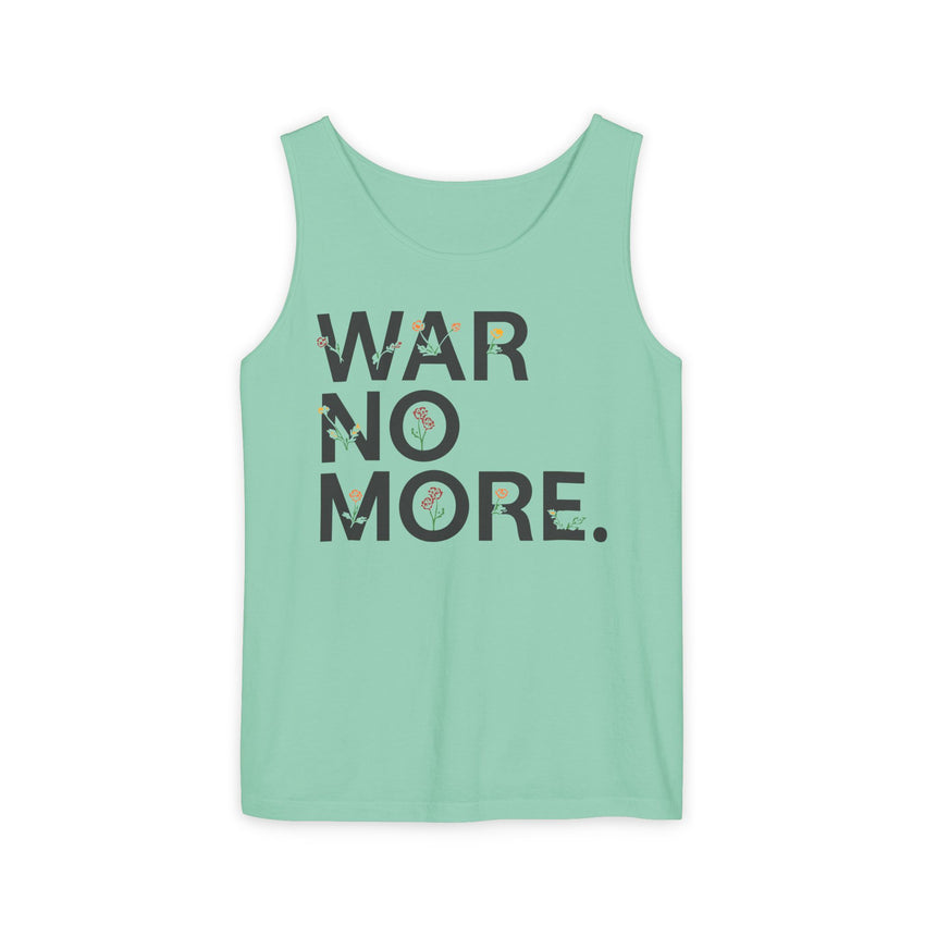 "War No More" Floral Unisex Garment-Dyed Tank Top