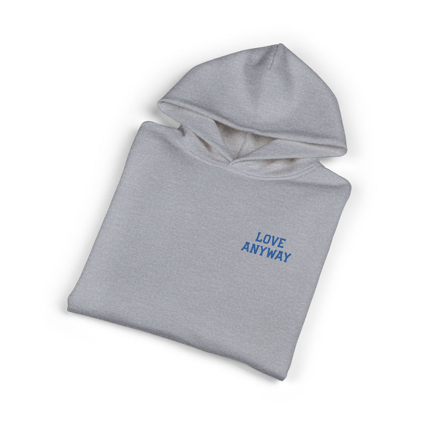"Love Anyway" Royal Blue Embroidered Relaxed Hoodie