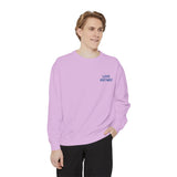 "Love Anyway" Royal Blue Embroidered Pocket Square Unisex Garment-Dyed Sweatshirt