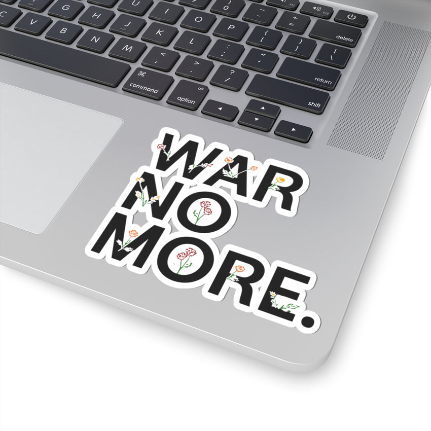 War No More Floral Kiss-Cut Sticker