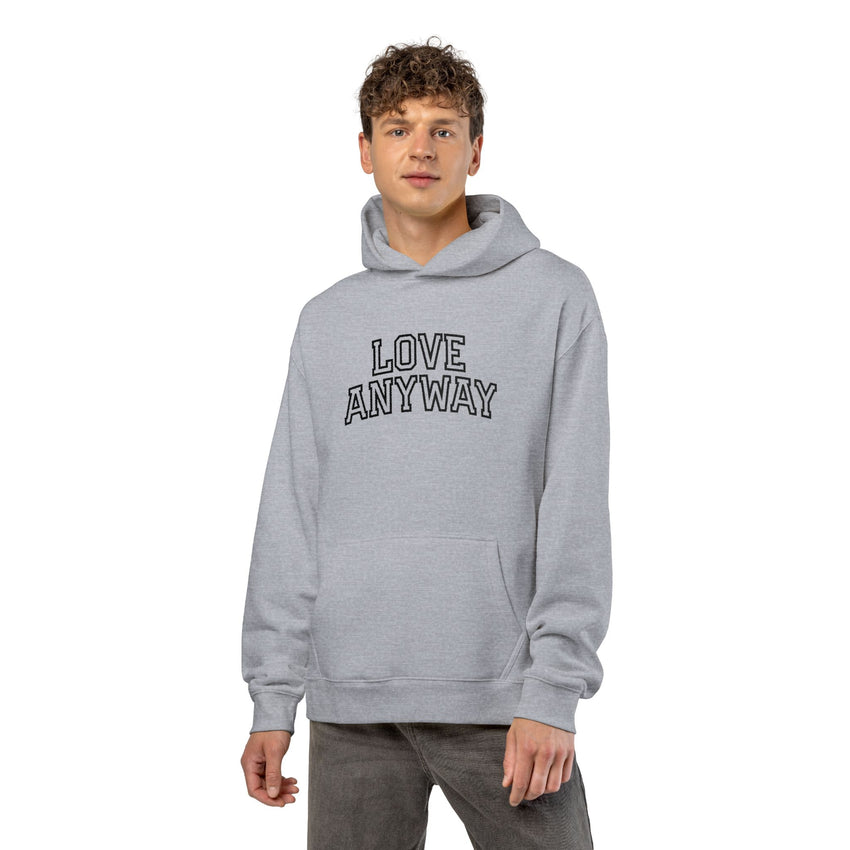 "Love Anyway" Collegiate Embroidered Relaxed Hoodie
