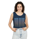 "Love Anyway" Vintage Waterfall Unisex Garment-Dyed Tank Top