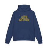 "Love Anyway" Gold Collegiate Embroidered Relaxed Hoodie