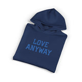 "Love Anyway" Royal Blue Embroidered Relaxed Hoodie