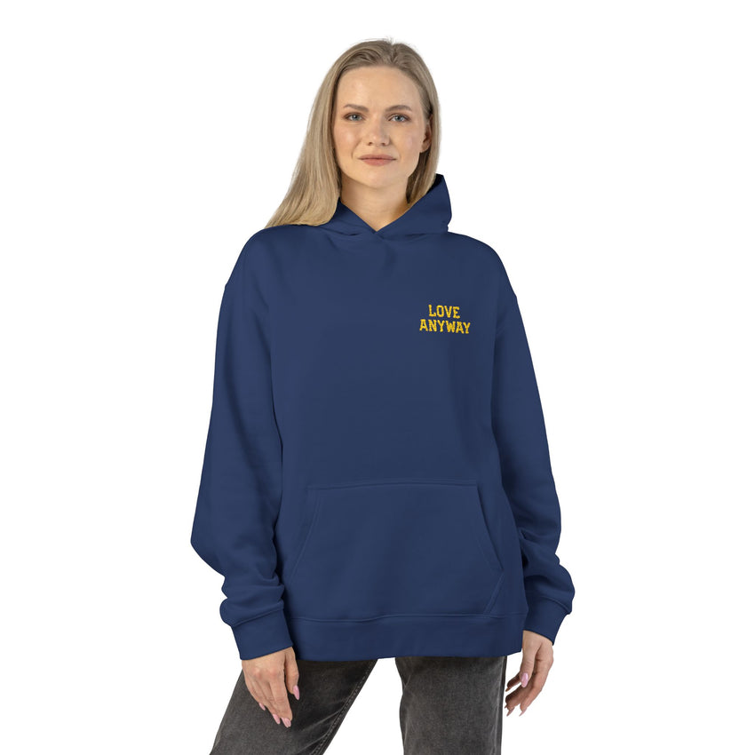 "Love Anyway" Gold Embroidered Relaxed Hoodie