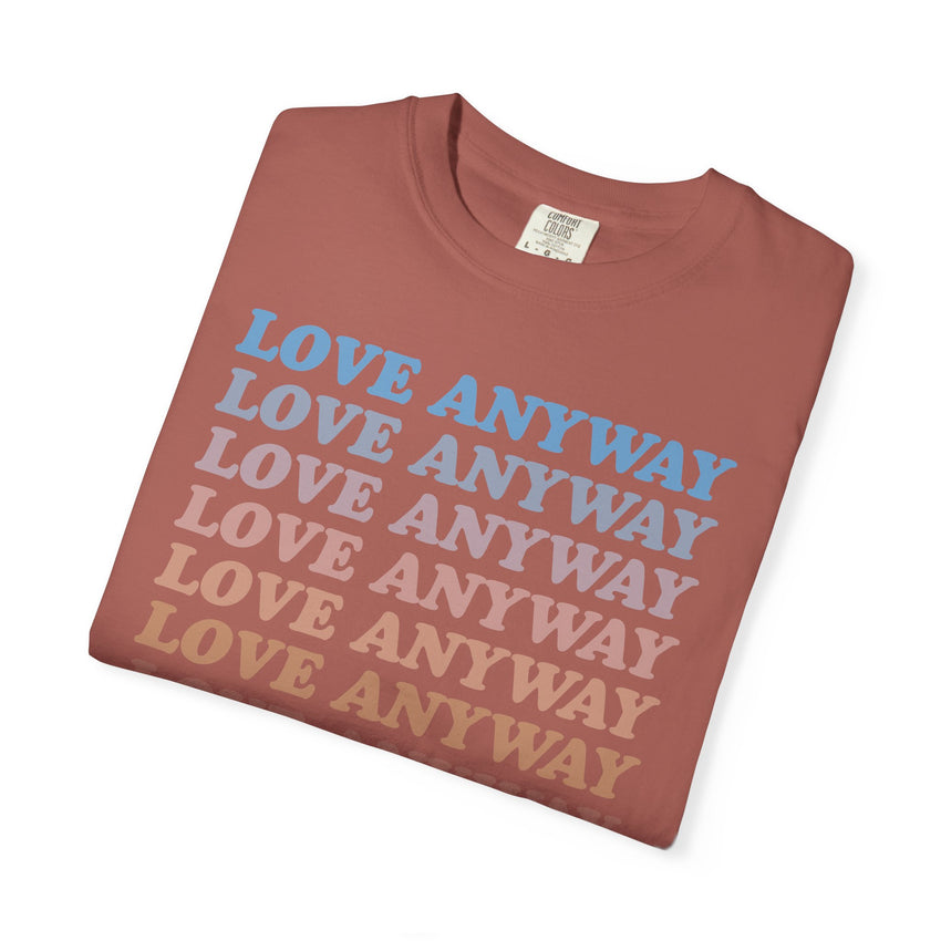 "Love Anyway" Vintage Waterfall Unisex Garment-Dyed T-shirt