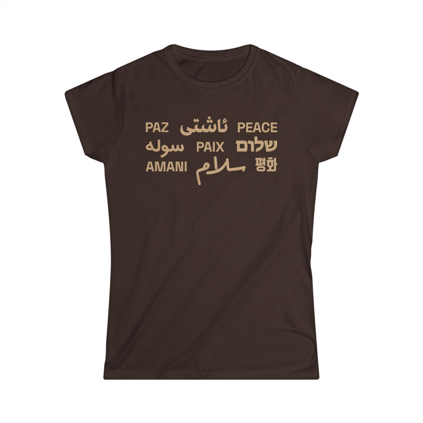 "Peace" Multi-Language Women's Softstyle Tee