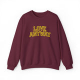 "Love Anyway"  Collegiate Gold Embroidered Unisex Crewneck Sweatshirt