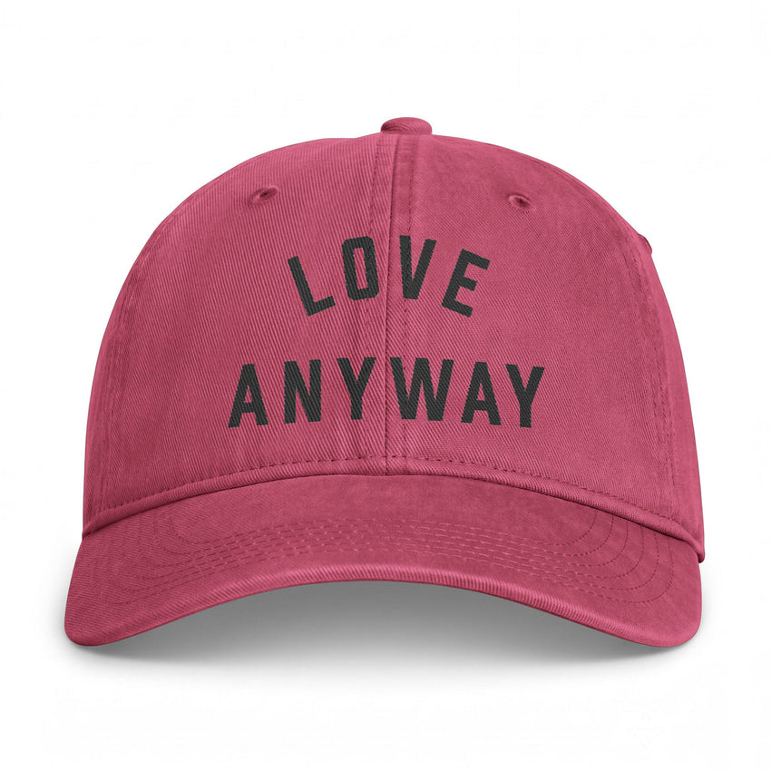 "Love Anyway" Embroidered Coastal Washed Cap