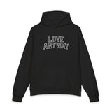"Love Anyway" White Collegiate Embroidered Relaxed Hoodie