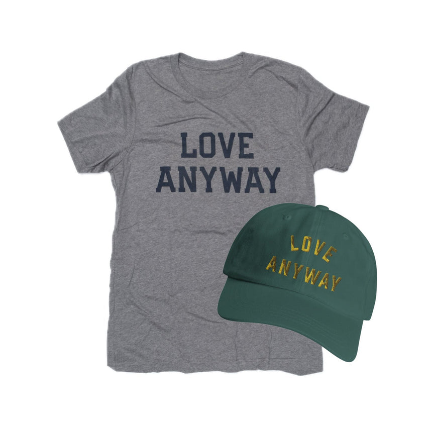 "Love Anyway" Heather Shirt & Embroidered Hat