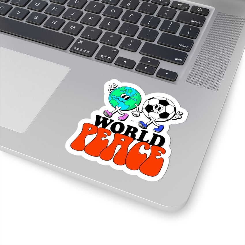 World Peace World and Soccer Ball Kiss-Cut Stickers