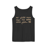 "Peace" Multi-Language Unisex Garment-Dyed Tank Top