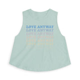 "Love Anyway" Vintage Waterfall Women's Crop Top