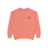 "Love Anyway" Royal Blue Embroidered Pocket Square Unisex Garment-Dyed Sweatshirt
