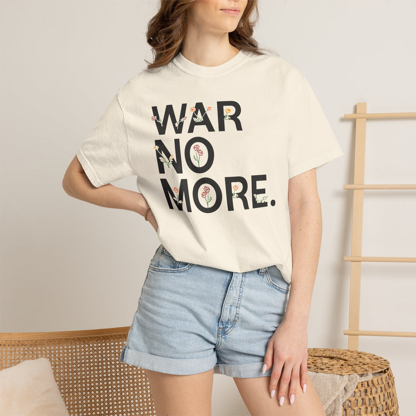 "War No More" Floral Unisex Garment-Dyed T-shirt