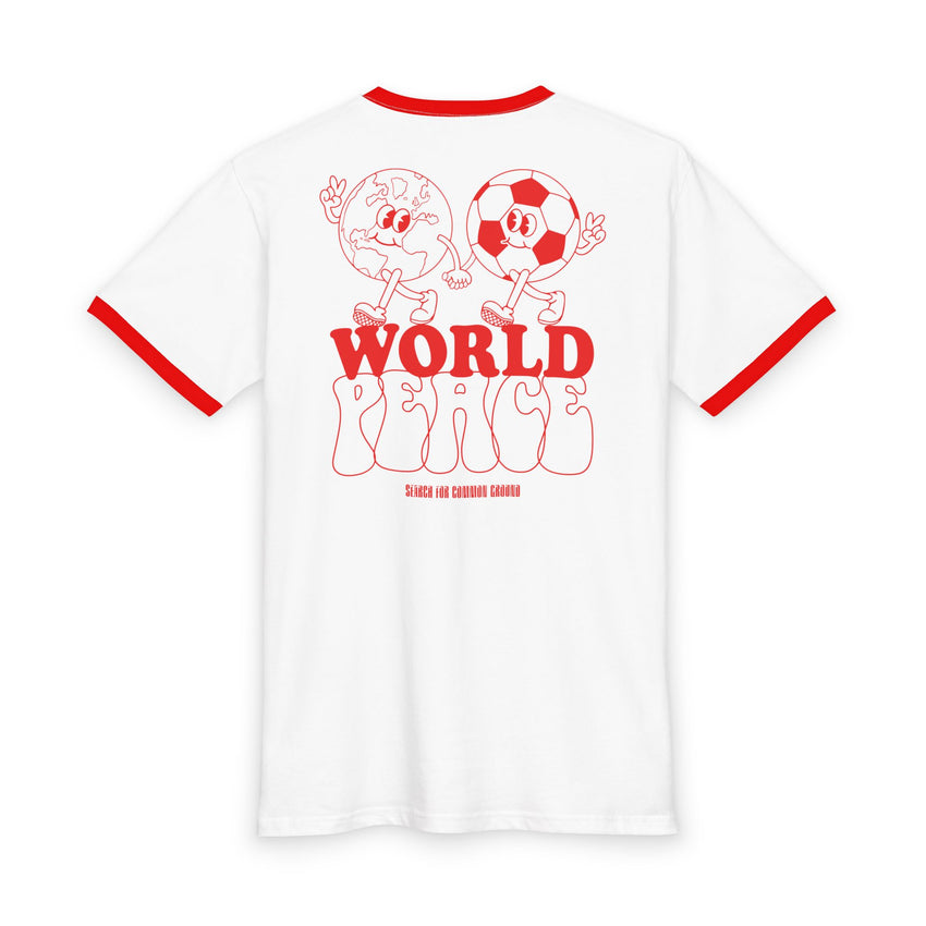 World Peace and Soccer Staple Ringer Tee