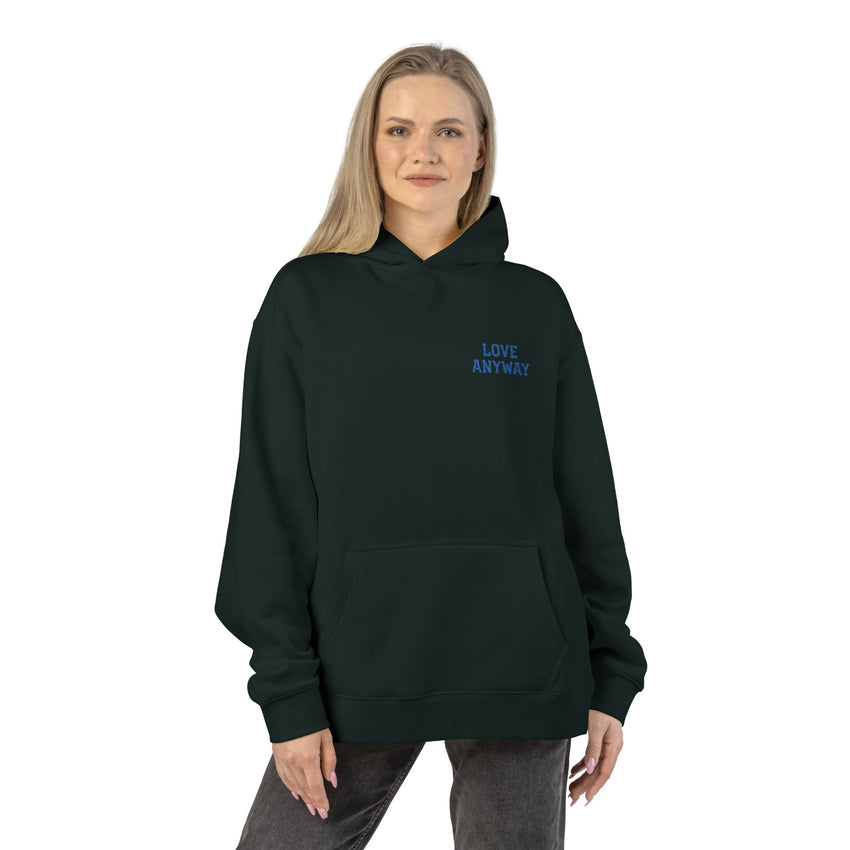 "Love Anyway" Royal Blue Embroidered Relaxed Hoodie