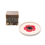 Red Poppy Ceramic Soap Dish and Floral Soap Bundle