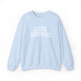 "Love Anyway"  Collegiate White Embroidered Unisex Crewneck Sweatshirt
