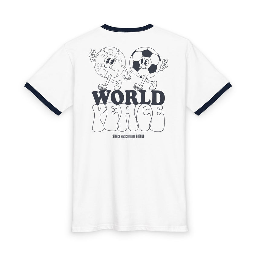 World Peace and Soccer Staple Ringer Tee