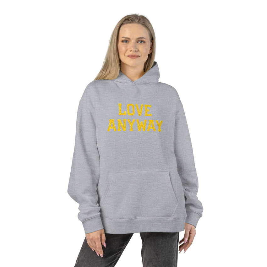 "Love Anyway" Gold Embroidered Relaxed Hoodie