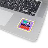 World Peace World and Soccer Ball Square Kiss-Cut Stickers
