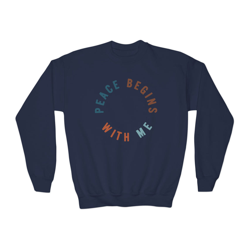"Peace Begins With Me"  Youth Crewneck Sweatshirt